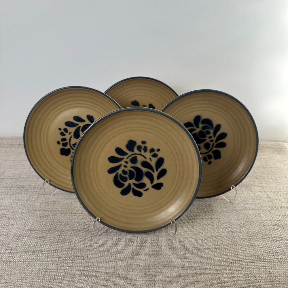 Vintage Pfaltzgraff Folk Art Salad Plates Set of 4 – 6.75" USA – 1980s